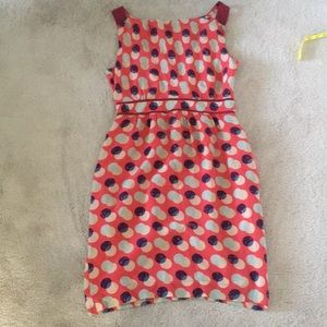 Anthro silk polka dot dress